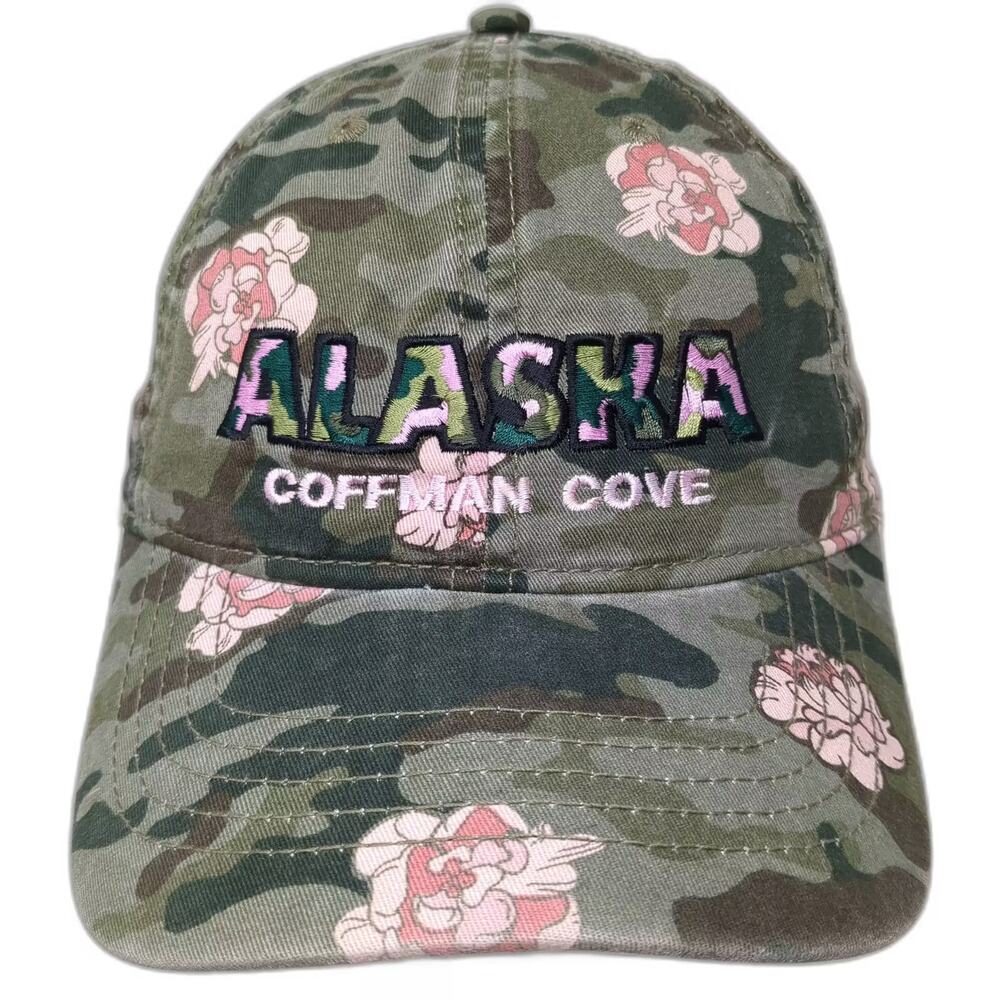 Infinity Her Baseball Cap Green Pink OS Camo Floral Alaska Coffman Cove Hat